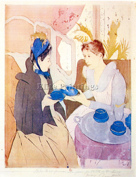 CASSATT TEA IN THE AFTERNOON ARTIST PAINTING REPRODUCTION HANDMADE CANVAS REPRO