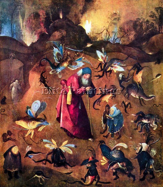 BOSCH TEMPTATION OF ST ANTHONY ARTIST PAINTING REPRODUCTION HANDMADE OIL CANVAS
