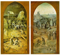 HIERONYMUS BOSCH TEMPTATION OF ST ANTHONY OUTER WINGS OF THE TRIPTYCH ARTIST OIL