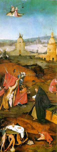 HIERONYMUS BOSCH TEMPTATION OF ST ANTHONY RIGHT WING OF THE TRIPTYCH OIL CANVAS