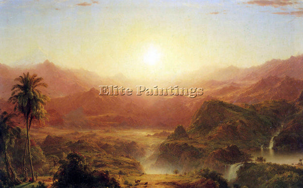 HUDSON RIVER THE ANDES OF ECUADOR BY FREDERICK EDWIN CHURCH ARTIST PAINTING OIL