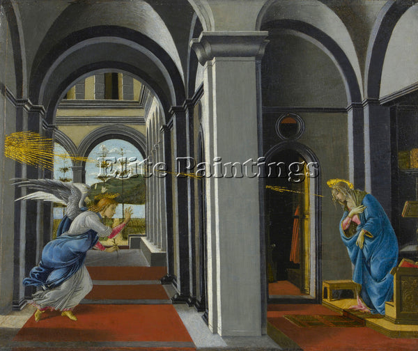 BOTTICELLI THE ANUNCIATION BY BOTICELLI ARTIST PAINTING REPRODUCTION HANDMADE