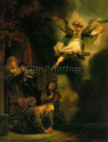 REMBRANDT THE ARCHANGEL LEAVING THE FAMILY OF TOBIAS ARTIST PAINTING HANDMADE