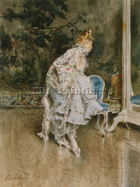 GIOVANNI BOLDINI THE BEAUTY BEFORE THE MIRROR ARTIST PAINTING REPRODUCTION OIL