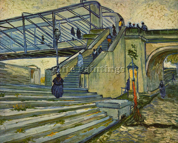 VAN GOGH THE BRIDGE AT TRINQUETAILLE ARTIST PAINTING REPRODUCTION HANDMADE OIL