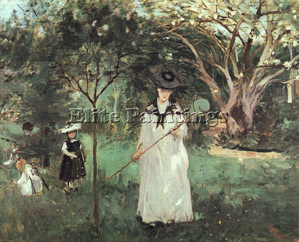 BERTHE MORISOT THE BUTTERFLY CHASE ARTIST PAINTING REPRODUCTION HANDMADE OIL ART