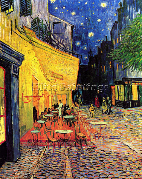 VAN GOGH THE CAFE TERRACE ON THE PLACE DU FORUM ARLES AT NIGHT PAINTING HANDMADE