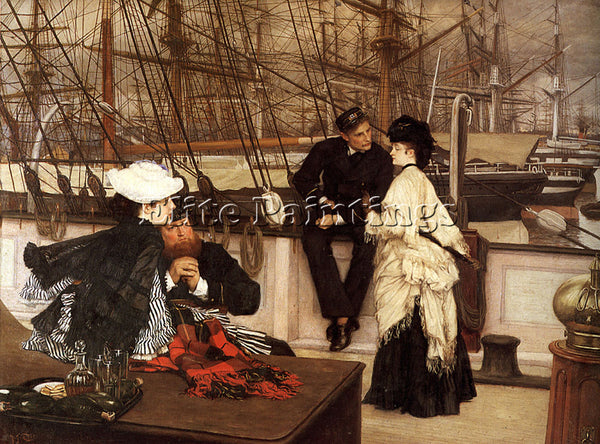 JAMES JACQUES-JOSEPH TISSOT THE CAPTAIN AND THE MATE ARTIST PAINTING HANDMADE