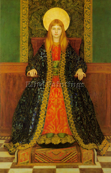 THOMAS COOPER GOTCH THE CHILD ENTHRONED ARTIST PAINTING REPRODUCTION HANDMADE