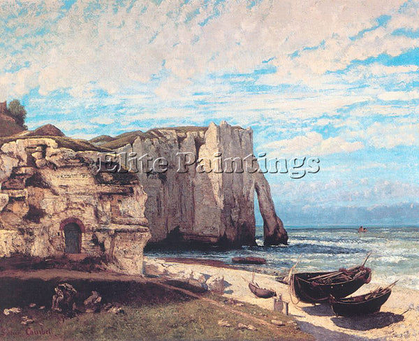 GUSTAVE COURBET THE CLIFF AT ETRETAT AFTER THE STORM ARTIST PAINTING HANDMADE