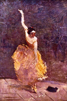 TOULOUSE-LAUTREC THE DANCING GIRL ARTIST PAINTING REPRODUCTION HANDMADE OIL DECO