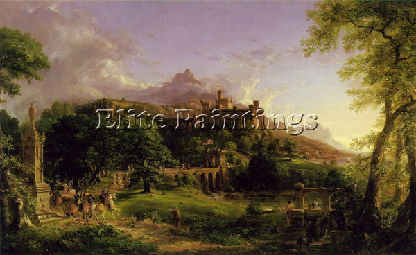 THOMAS COLE THE DEPARTURE ATC ARTIST PAINTING REPRODUCTION HANDMADE CANVAS REPRO