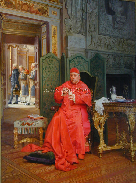 JEHAN GEORGES VIBERT THE DIET ARTIST PAINTING REPRODUCTION HANDMADE CANVAS REPRO