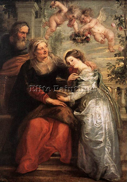 PETER RUBENS THE EDUCATION OF THE VIRGIN ARTIST PAINTING REPRODUCTION HANDMADE