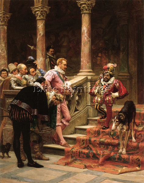 ZAMACOIS Y ZABALA THE FAVOURITE OF THE KING ARTIST PAINTING HANDMADE OIL CANVAS