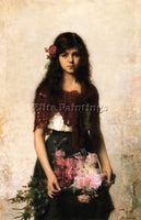 ALEXEI ALEXEIVICH HARLAMOFF THE FLOWER SELLER ARTIST PAINTING REPRODUCTION OIL