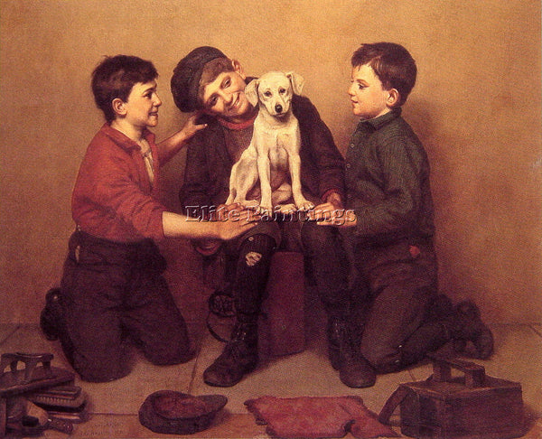 JOHN GEORGE BROWN THE FOUNDLING ARTIST PAINTING REPRODUCTION HANDMADE OIL CANVAS