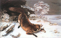 GUSTAVE COURBET THE FOX IN THE SNOW ARTIST PAINTING REPRODUCTION HANDMADE OIL
