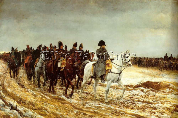 JEAN-LOUIS ERNEST MEISSONIER THE FRENCH CAMPAIGN 1861 ARTIST PAINTING HANDMADE