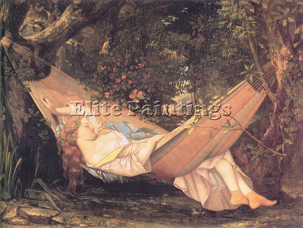 GUSTAVE COURBET THE HAMMOCK ARTIST PAINTING REPRODUCTION HANDMADE OIL CANVAS ART