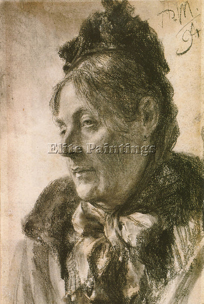 ADOLPH VON MENZEL THE HEAD OF A WOMAN ARTIST PAINTING REPRODUCTION HANDMADE OIL
