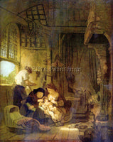 REMBRANDT THE HOLY FAMILY 1  ARTIST PAINTING REPRODUCTION HANDMADE CANVAS REPRO