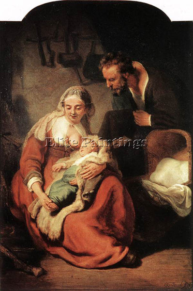 REMBRANDT THE HOLY FAMILY ARTIST PAINTING REPRODUCTION HANDMADE OIL CANVAS REPRO