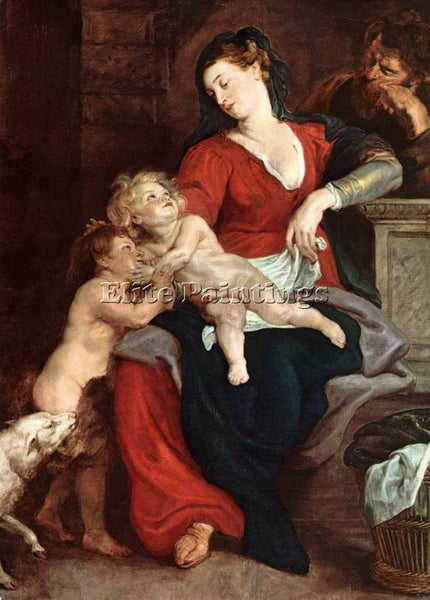 PETER RUBENS THE HOLY FAMILY WITH THE BASKET ARTIST PAINTING HANDMADE OIL CANVAS