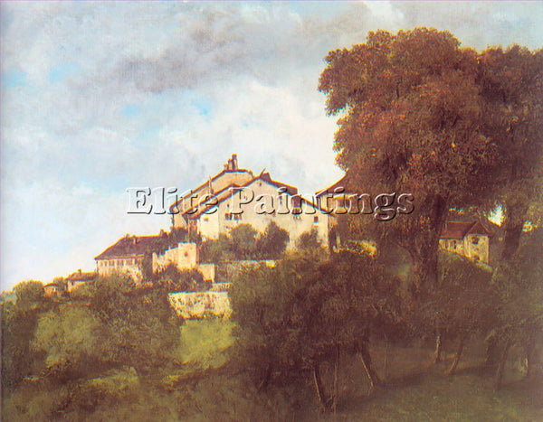 GUSTAVE COURBET THE HOUSES OF THE CHATEAU DORNANS ARTIST PAINTING REPRODUCTION