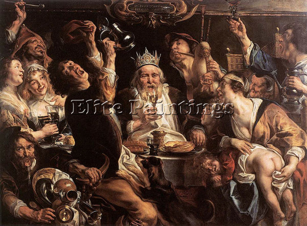 JACOB JORDAENS THE KING DRINKS ARTIST PAINTING REPRODUCTION HANDMADE OIL CANVAS