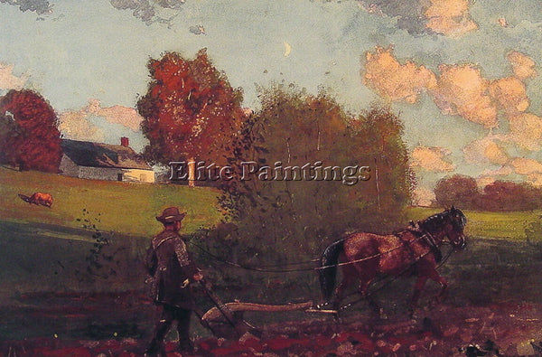 WINSLOW HOMER THE LAST FURROW ARTIST PAINTING REPRODUCTION HANDMADE CANVAS REPRO