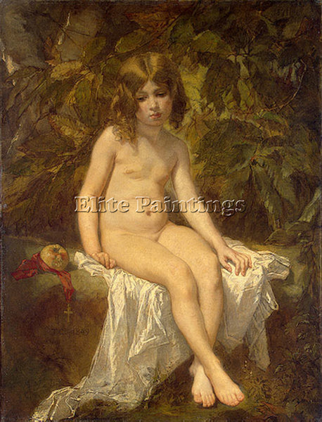 THOMAS COUTURE THE LITTLE BATHER ARTIST PAINTING REPRODUCTION HANDMADE OIL REPRO