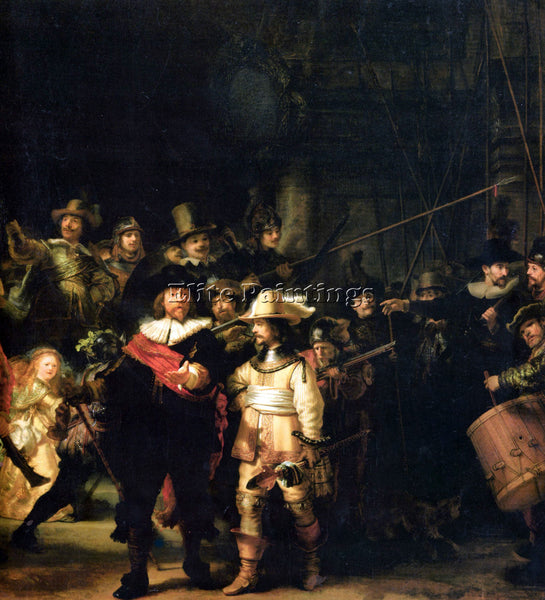 REMBRANDT THE NIGHT WATCH DETAIL ARTIST PAINTING REPRODUCTION HANDMADE OIL REPRO