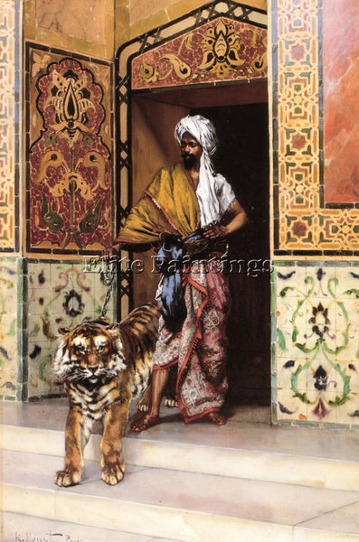 RUDOLF ERNST THE PASHAS FAVOURITE TIGER ARTIST PAINTING REPRODUCTION HANDMADE