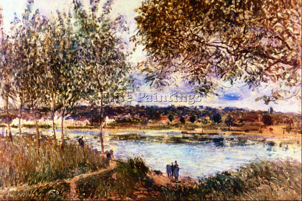 ALFRED SISLEY THE PATH TO THE OLD FERRY 1880 ARTIST PAINTING HANDMADE OIL CANVAS
