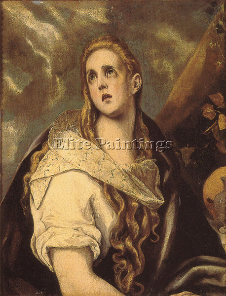 EL GRECO THE PENITENT MAGDALEN ARTIST PAINTING REPRODUCTION HANDMADE OIL CANVAS