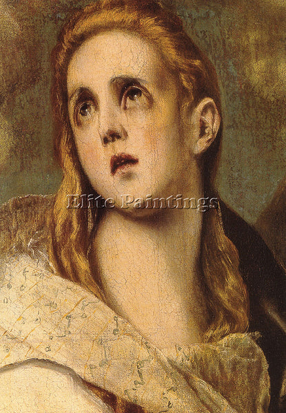 EL GRECO THE PENITENT MAGDALEN DETAIL ARTIST PAINTING REPRODUCTION HANDMADE OIL