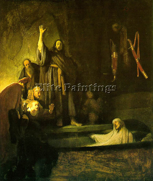 REMBRANDT THE RAISING OF LAZARUS ARTIST PAINTING REPRODUCTION HANDMADE OIL REPRO