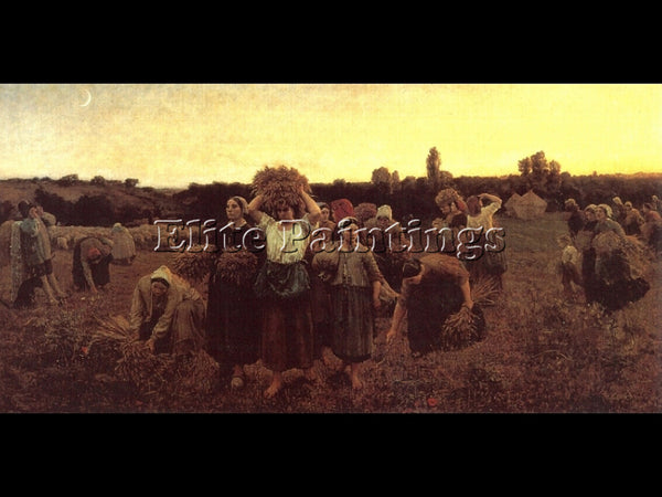 JULES BRETON THE RECALL OF THE GLEANERS ARTIST PAINTING REPRODUCTION HANDMADE