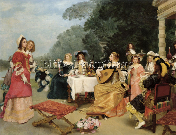 GUSTAVE JEAN JACQUET THE RECITAL ARTIST PAINTING REPRODUCTION HANDMADE OIL REPRO