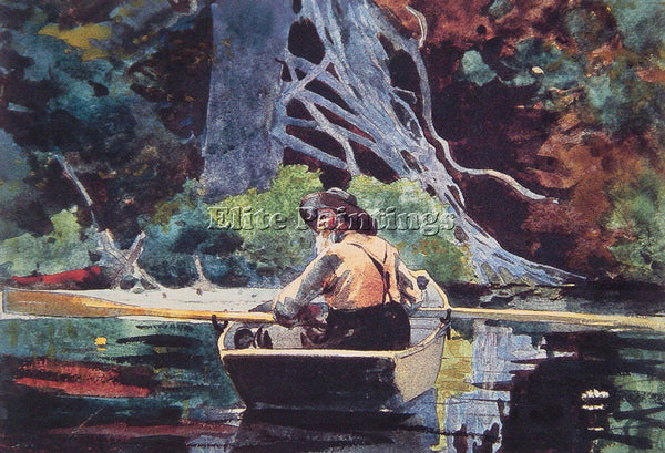 WINSLOW HOMER THE RED CANOE ARTIST PAINTING REPRODUCTION HANDMADE OIL CANVAS ART