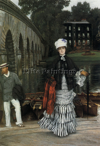 JAMES JACQUES-JOSEPH TISSOT THE RETURN FROM THE BOATING TRIP ARTIST PAINTING OIL
