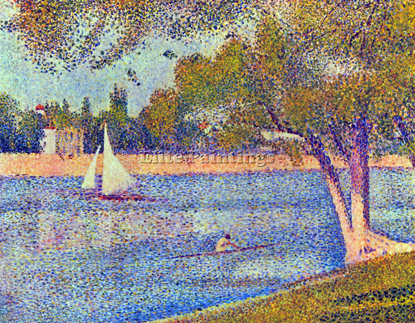 SEURAT THE SEINE AT THE GRAND JATTE SPRING ARTIST PAINTING REPRODUCTION HANDMADE