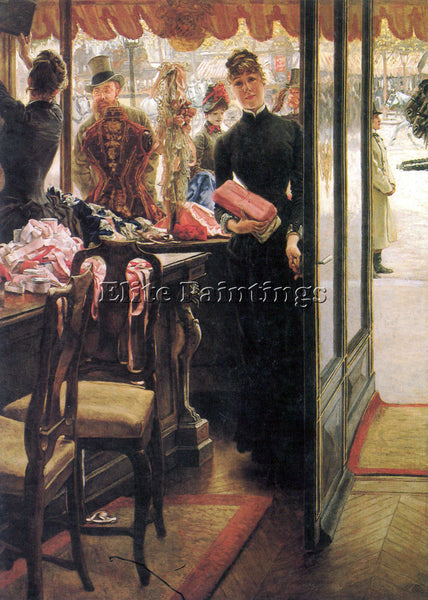 TISSOT THE SELLER ARTIST PAINTING REPRODUCTION HANDMADE CANVAS REPRO WALL DECO