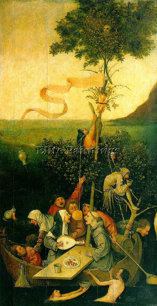 HIERONYMUS BOSCH THE SHIP OF FOOLS2 ARTIST PAINTING REPRODUCTION HANDMADE OIL