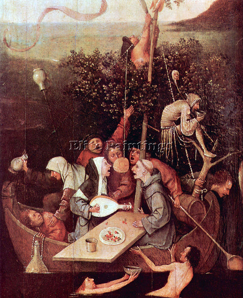 BOSCH THE SHIP OF FOOLS ARTIST PAINTING REPRODUCTION HANDMADE CANVAS REPRO WALL