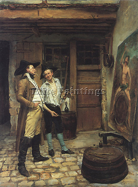 JEAN-LOUIS ERNEST MEISSONIER THE SIGN PAINTER 23 5X17 5IN ARTIST PAINTING CANVAS