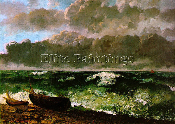 GUSTAVE COURBET THE STORMY SEA OR THE WAVE WBM ARTIST PAINTING REPRODUCTION OIL