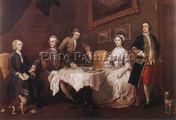 WILLIAM HOGARTH THE STRODE FAMILY ARTIST PAINTING REPRODUCTION HANDMADE OIL DECO