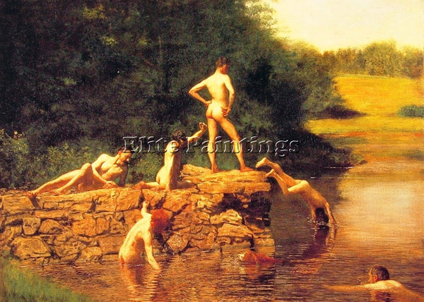 THOMAS EAKINS THE SWIMMING HOLE ARTIST PAINTING REPRODUCTION HANDMADE OIL CANVAS